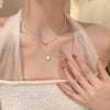luxuriöse Perlen-Herz-Kette mit Doppeldesign